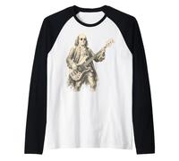 Funny Bass Face Ben Franklin School History Musician Theme Maglia con Maniche Raglan