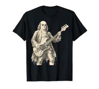 Funny Bass Face Ben Franklin School History Musician Theme Maglietta