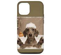 Funny Bathtub Dog Dachshund Selfie Custodia per iPhone 12/12 Pro