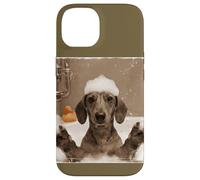 Funny Bathtub Dog Dachshund Selfie Custodia per iPhone 14
