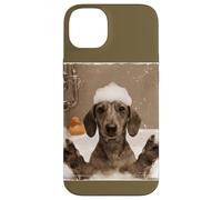 Funny Bathtub Dog Dachshund Selfie Custodia per iPhone 14 Plus