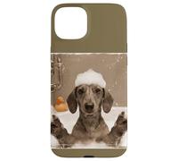 Funny Bathtub Dog Dachshund Selfie Custodia per iPhone 15 Plus