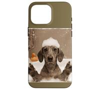 Funny Bathtub Dog Dachshund Selfie Custodia per iPhone 16 Pro Max