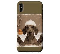 Funny Bathtub Dog Dachshund Selfie Custodia per iPhone XS Max
