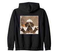 Funny Bathtub Dog Dachshund Selfie Felpa con Cappuccio