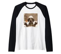 Funny Bathtub Dog Dachshund Selfie Maglia con Maniche Raglan