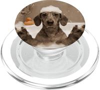 Funny Bathtub Dog Dachshund Selfie PopSockets PopGrip per MagSafe