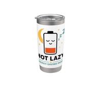 Funny Battery Low quote Not Lazy Energy Saving Mode Bicchiere termico in acciaio inox doppia parete