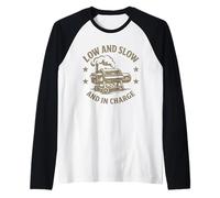 Funny BBQ Dad Low And Slow Smoker Festa del papà Pitmaster Maglia con Maniche Raglan