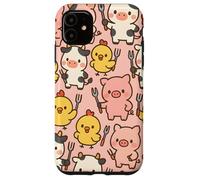 Funny BBQ Farm Animals Kawaii Barnyard Crew Pattern Custodia per iPhone 11