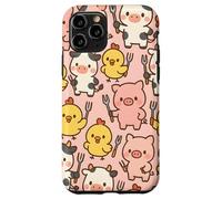 Funny BBQ Farm Animals Kawaii Barnyard Crew Pattern Custodia per iPhone 11 Pro