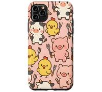Funny BBQ Farm Animals Kawaii Barnyard Crew Pattern Custodia per iPhone 11 Pro Max