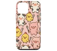Funny BBQ Farm Animals Kawaii Barnyard Crew Pattern Custodia per iPhone 12 mini