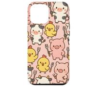 Funny BBQ Farm Animals Kawaii Barnyard Crew Pattern Custodia per iPhone 12 Pro Max