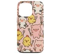 Funny BBQ Farm Animals Kawaii Barnyard Crew Pattern Custodia per iPhone 13 Pro