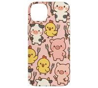 Funny BBQ Farm Animals Kawaii Barnyard Crew Pattern Custodia per iPhone 14 Plus