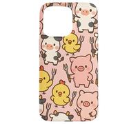 Funny BBQ Farm Animals Kawaii Barnyard Crew Pattern Custodia per iPhone 15 Pro Max