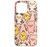 Funny BBQ Farm Animals Kawaii Barnyard Crew Pattern Custodia per iPhone 16 Pro