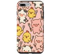 Funny BBQ Farm Animals Kawaii Barnyard Crew Pattern Custodia per iPhone 7 Plus/8 Plus