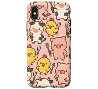 Funny BBQ Farm Animals Kawaii Barnyard Crew Pattern Custodia per iPhone X/XS