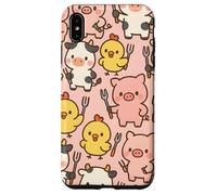Funny BBQ Farm Animals Kawaii Barnyard Crew Pattern Custodia per iPhone XS Max