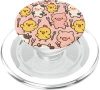 Funny BBQ Farm Animals Kawaii Barnyard Crew Pattern PopSockets PopGrip per MagSafe