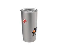 Funny BBQ Grilling Steak Jumping On Grill Bicchiere termico in acciaio inox doppia parete