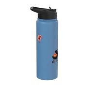 Funny BBQ Grilling Steak Jumping On Grill Stainless Steel Insulated Water Bottle