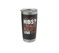Funny BBQ Rib Lover - I Really Love Ribs Bicchiere termico in acciaio inox doppia parete