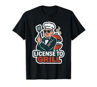 Funny BBQ Spy Chef, Secret Agent Cookout Humor Maglietta