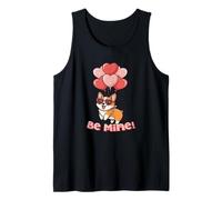 Funny Be Mine Valentines Day Heart Balloons Corgi Dog Lover Canotta