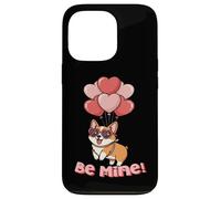 Funny Be Mine Valentines Day Heart Balloons Corgi Dog Lover Custodia per iPhone 13 Pro