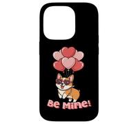 Funny Be Mine Valentines Day Heart Balloons Corgi Dog Lover Custodia per iPhone 14 Pro
