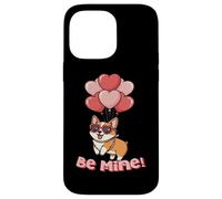 Funny Be Mine Valentines Day Heart Balloons Corgi Dog Lover Custodia per iPhone 14 Pro Max