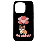 Funny Be Mine Valentines Day Heart Balloons Corgi Dog Lover Custodia per iPhone 15 Pro