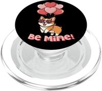Funny Be Mine Valentines Day Heart Balloons Corgi Dog Lover PopSockets PopGrip per MagSafe