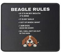 Funny Beagle Rules Mouse Pad Piccolo Tappetino Scrivania Portatile Tappetino per Mouse for Computer Laptop Casa 25X30Cm