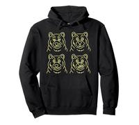 Funny Bear Face - Grafica a Quattro orsi Felpa con Cappuccio