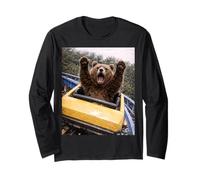 Funny Bear Roller Coaster Meme Silly Graphic Maglia a Manica