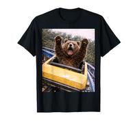 Funny Bear Roller Coaster Meme Silly Graphic Maglietta