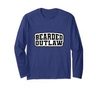 Funny Beard Lover Gift Idea for Men Who Live the Outlaw Life Maglia a Manica