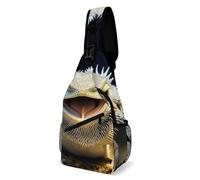 Funny Bearded Dragon Lizard Unisex Borsa A Tracolla Casual Zaino Monospalla Piccolo Borsa A Spalla Per Ciclismo Lavoro Treeking