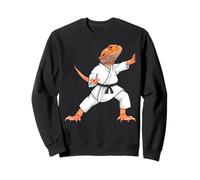 Funny Bearded Dragons Doing Karate Samurai Ninja Lizard Felpa