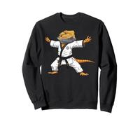Funny Bearded Dragons Doing Karate Samurai Ninja Lizard Felpa