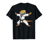 Funny Bearded Dragons Doing Karate Samurai Ninja Lizard Maglietta