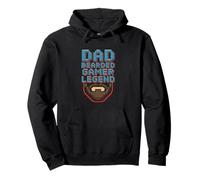 Funny Bearded Gamer Dad Gaming Dad Beard Legend Father's Day Felpa con Cappuccio