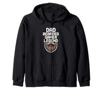 Funny Bearded Gamer Dad Gaming Dad Beard Legend Father's Day Felpa con Cappuccio