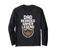 Funny Bearded Gamer Dad Gaming Dad Beard Legend Father's Day Maglia a Manica