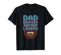 Funny Bearded Gamer Dad Gaming Dad Beard Legend Father's Day Maglietta