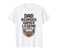 Funny Bearded Gamer Dad Gaming Dad Beard Legend Father's Day Maglietta